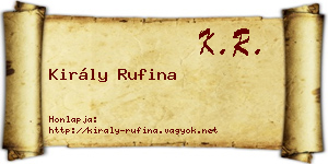 Király Rufina névjegykártya